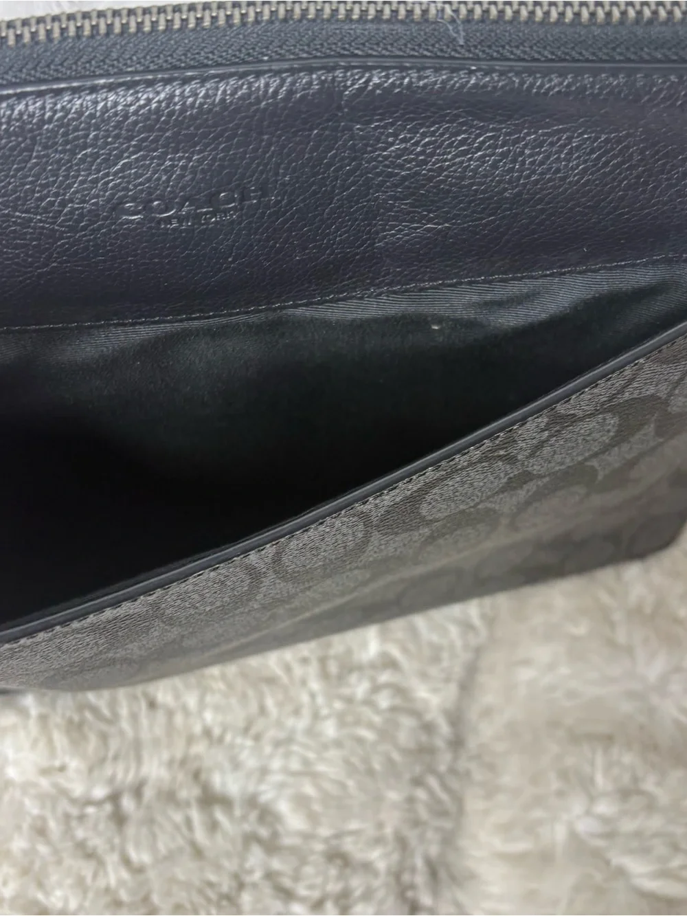 Coach Black Signature Laptop Sleeve with Embossed Logo black notebook case tech